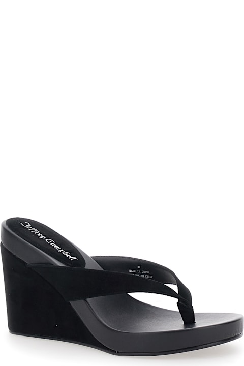 Jeffrey Campbell Liezel Suede Wedge Shoes In Black