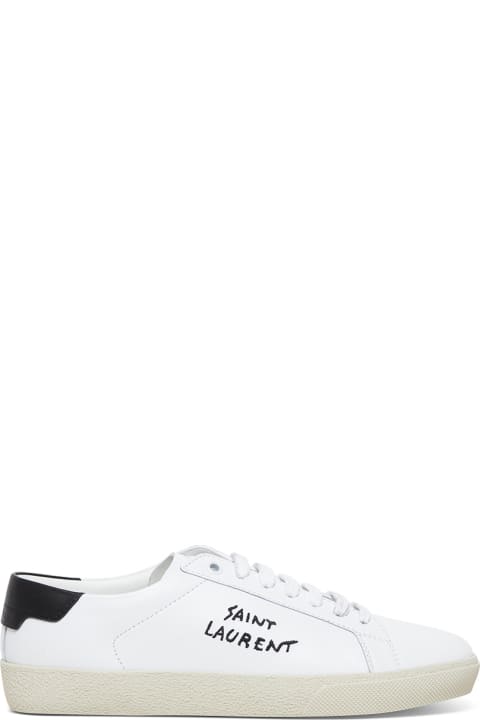 White Sl/06 Signature Sneakers In Leather Saint Laurent Man