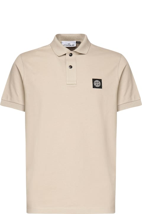Homeware Stone Island Stretch Pique Polo Shirt With Logo Patch