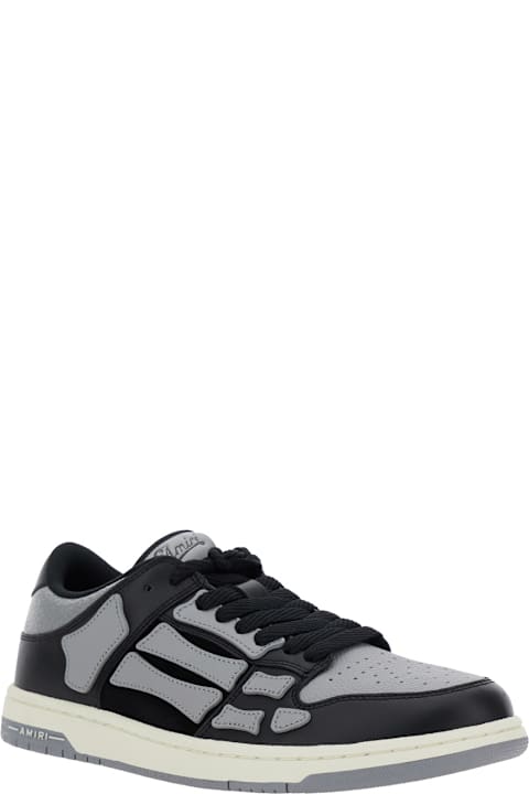 Homeware AMIRI 
skel Top Low
 Black Sneakers With Skeleton Patch In Leather Man