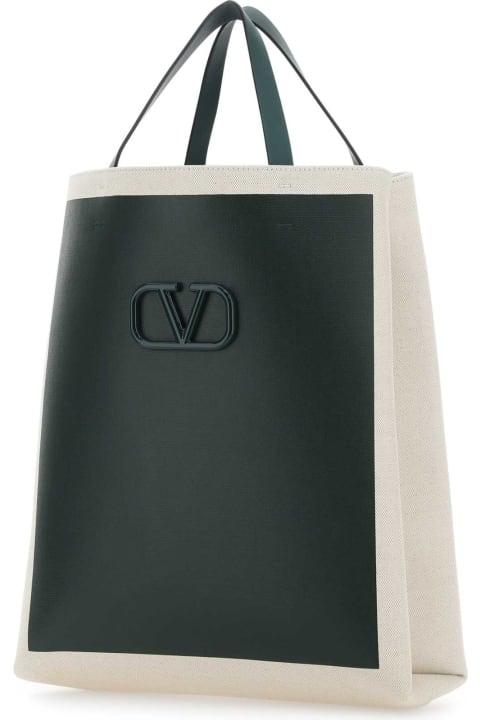 Bags for Men Valentino Garavani Two-tone Canvas Vlogo Signature Shopping Bag