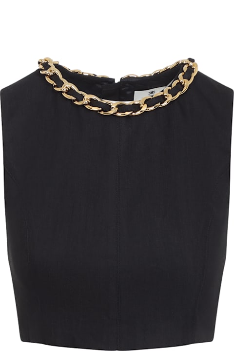 Elisabetta Franchi لـ Kids Elisabetta Franchi Linen Top With Chain