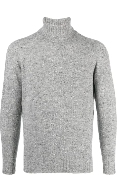 Sweaters for Men Drumohr Grey Virgin Wool-cashmere Blend Jumper