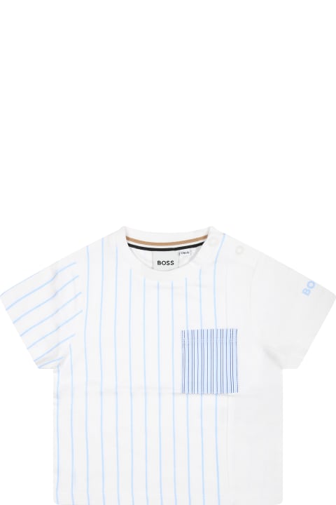 Topwear for Baby Boys Hugo Boss White T-shirt For Baby Boy