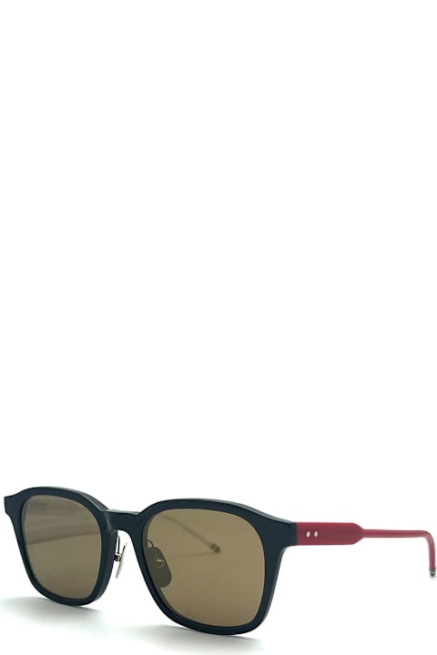 Thom Browne Eyewear for Men Thom Browne Rectangular - Navy Blue / Red / White Sunglasses