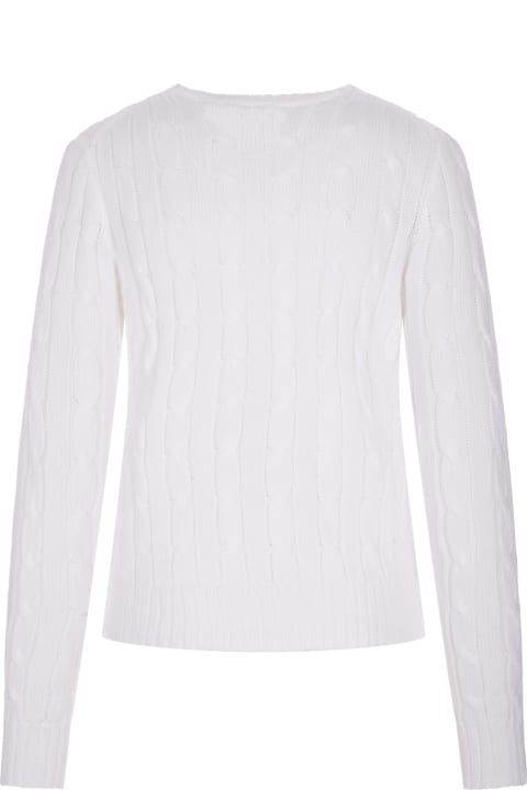 Ralph Lauren Sweaters for Women Ralph Lauren Crew Neck Sweater In White Braided Knit