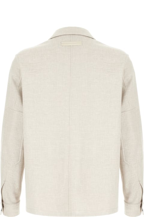 Zegna for Men Zegna Sand Stretch Linen Blend Shirt