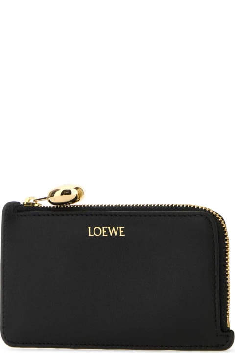 ウィメンズ新着アイテム Loewe Black Leather Card Holder