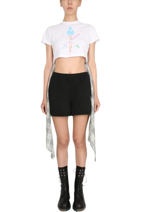 Opening Ceremony Pants & Shorts for Women Opening Ceremony "word Torch Hybrid" T-shirt