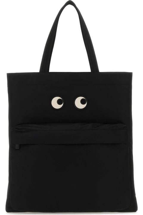 Fashion for Women Anya Hindmarch Black Nylon Eyes Shopping Bag