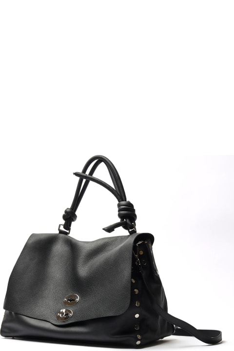 Zanellato for Women Zanellato Postina Piuma Knot Black Leather Bag