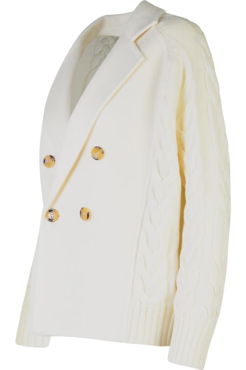 Coats & Jackets for Women Max Mara 'micio' White Wool Blend Cardigan