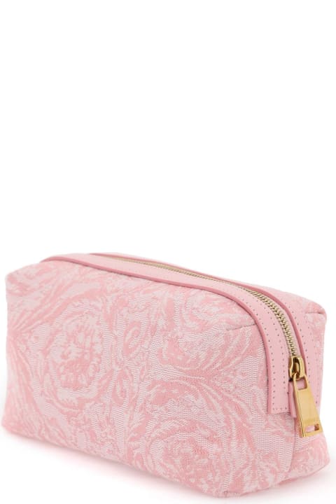 Versace for Women Versace Logo-embroidered Jacquard Zip-up Toiletry Bag