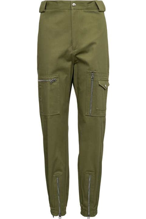 Green Cotton Pants With Pockets