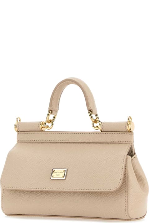 ウィメンズ新着アイテム Dolce & Gabbana Powder Pink Leather Small Sicily Handbag