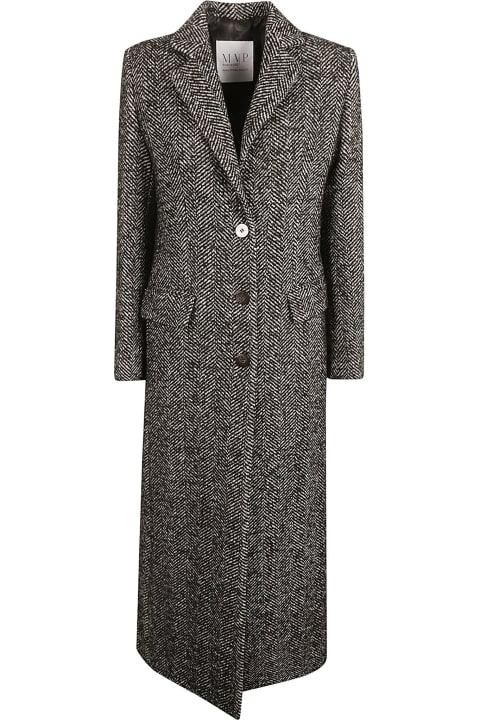 Slit Detail Buttoned Long Coat