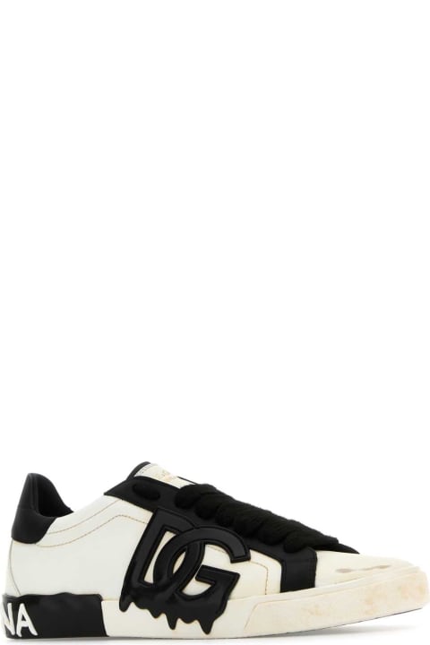 Fashion for Men Dolce & Gabbana White Leather Portofino Vintage Sneakers