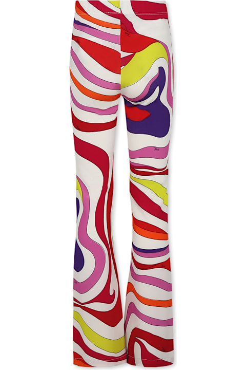 Pucci for Kids Pucci Multicolor Trousers For Girl With Marble Print