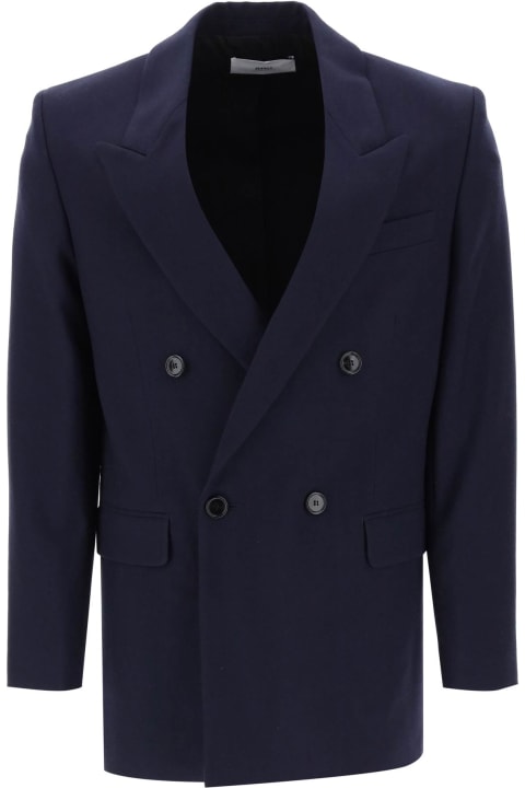 Ami Alexandre Mattiussi Coats & Jackets for Men Ami Alexandre Mattiussi Wool Serge Double-breasted Blazer