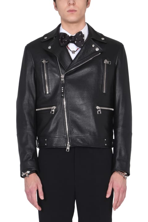 Alexander McQueen Coats & Jackets for Men Alexander McQueen Leather Biker Jacket