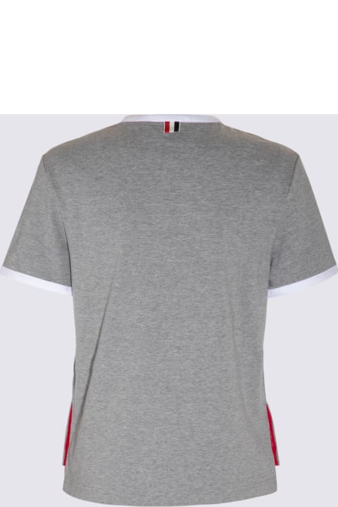 Thom Browne Topwear for Women Thom Browne Light Grey Cotton T-shirt