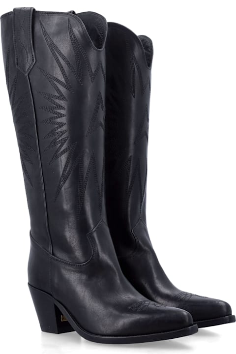 Golden Goose Wish Star Black Leather Boots
