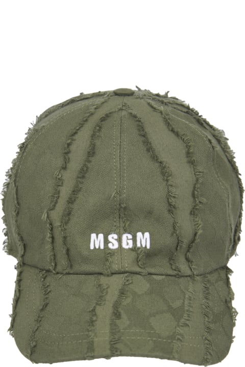 Hats for Men MSGM Logo Fringed Cap