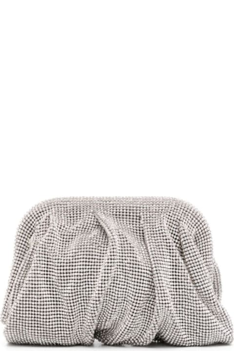 Benedetta Bruzziches Clutches for Women Benedetta Bruzziches 'venus La Petite' Silver Clutch Bag In Fabric With Allover Crystals Woman