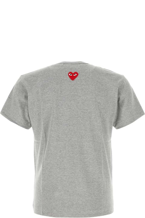 Comme des Garçons Play Topwear for Men Comme des Garçons Play Grey Cotton T-shirt