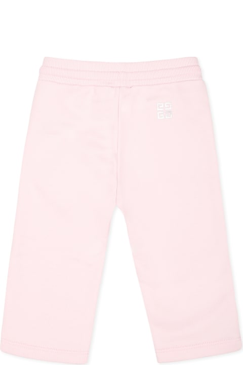 Givenchy Bottoms for Baby Girls Givenchy Pink Trousers For Baby Girl With Logo And Iconic 4g Motif