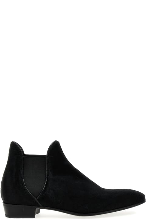 Lidfort Shoes for Men Lidfort Calf Hair Ankle Boots