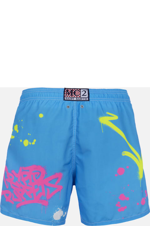 Homeware MC2 Saint Barth Man Mid-length Gustavia Swim-shorts With Ducky Cryptopuppets Placed Print| Cryptopuppets Special Edition