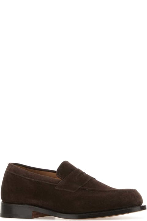 Tricker's Shoes for Men Tricker's Brown Suede Repello Loafers
