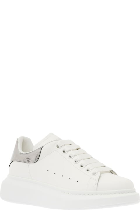 Oversize Sneakers In Leather With Silver Detail Woman Alexander Mcqueen
