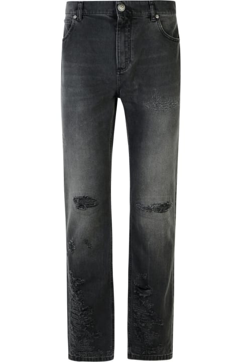 メンズ Balmainのデニム Balmain Black Cotton Jeans