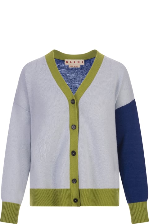 Sweaters for Women Marni Color-block Blue Cashmere Cardigan