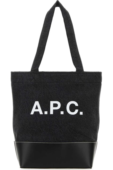 A.P.C. Totes for Women A.P.C. Black Denim And Leather Small Axel Shopping Bag