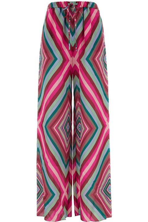 Valentino Garavani Pants & Shorts for Women Valentino Garavani Printed Silk Wide-leg Pant