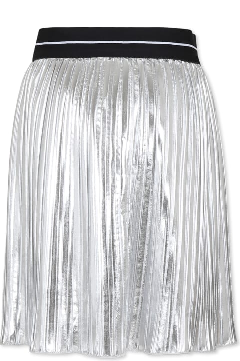 ガールズ MSGMのボトムス MSGM Silver Skirt For Girl With Logo