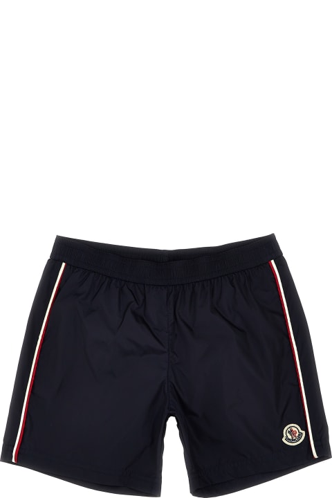 Moncler Swimwear for Boys Moncler Logo Patch Swim Shorts
