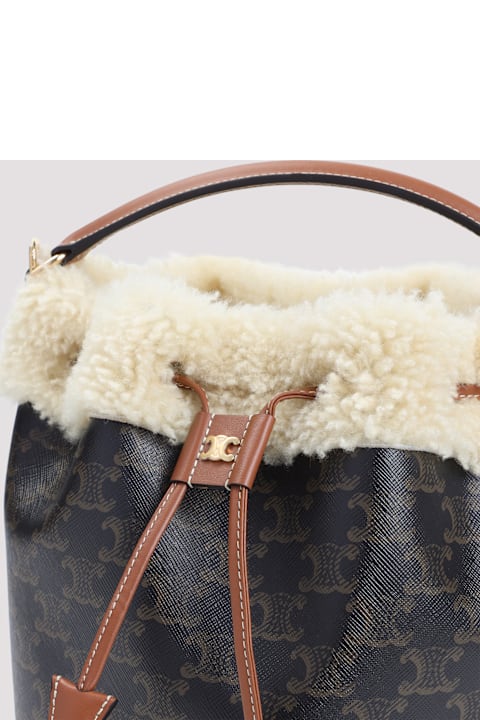 セリーヌ Celine Clara Bucket Bag Women's Clara bag in Triomphe canvas and calfskin | CELINE | 24S