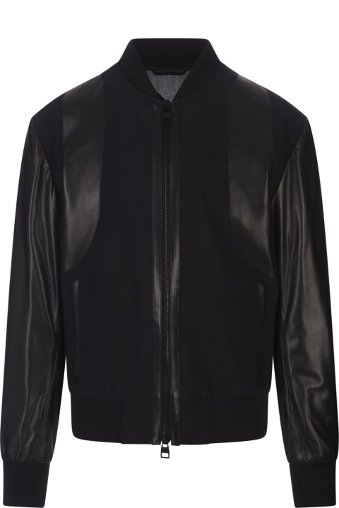 Alexander McQueen Coats & Jackets for Men Alexander McQueen Black Bomber Jacket With Maxi Seal Logo