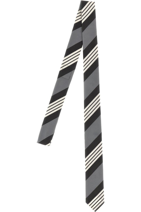 Thom Browne for Men Thom Browne Logo Patch Striped Tie