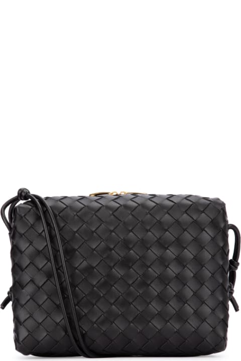 Bottega Veneta Bags for Women Bottega Veneta Black Leather Small Loop Crossbody Bag