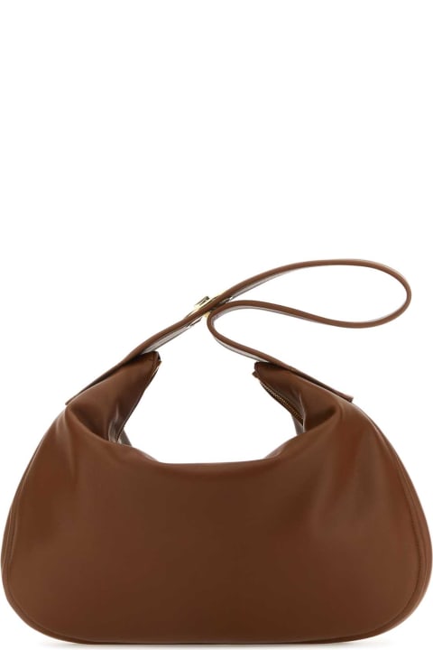 ウィメンズ Valentino Garavaniのバッグ Valentino Garavani Brown Leather Large Go-hobo Shoulder Bag