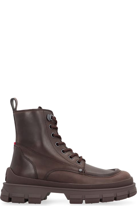 Moncler Boots for Men Moncler Hevea City Leather Lace-up Boots