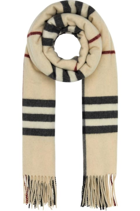 Scarves for Men Burberry Checked Fringed Scarf