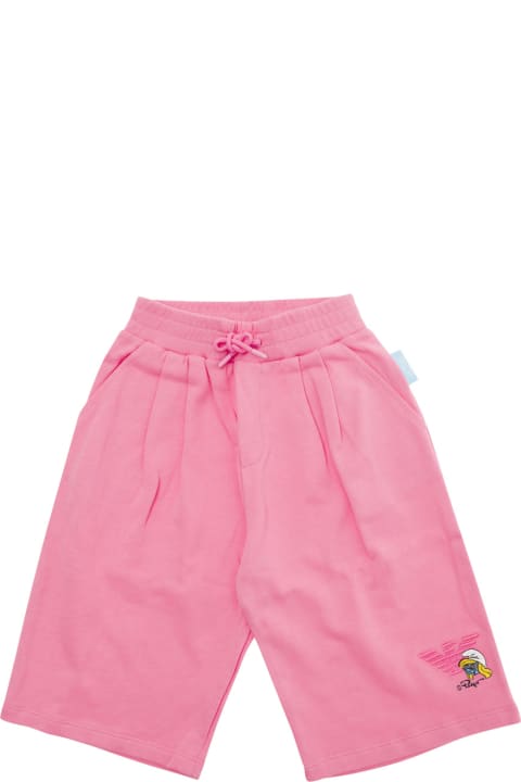 Bottoms for Boys Emporio Armani Pink Shorts With Logo In Cotton Girl