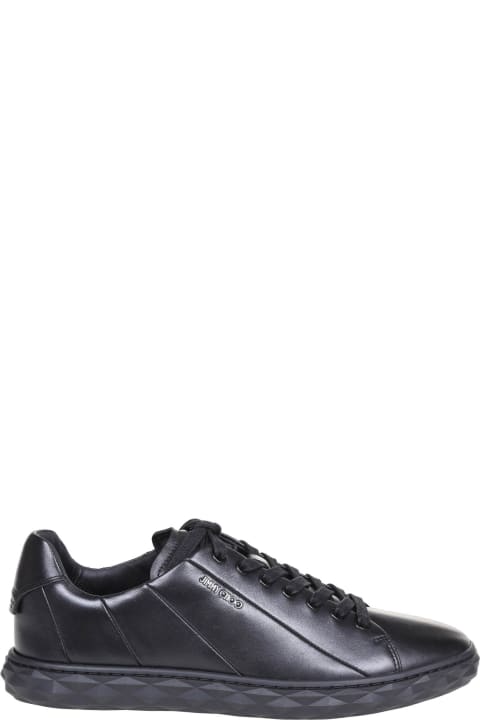 Sneakers Diamond In Black Leather