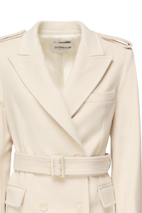 Dondup for Kids Dondup Long Wool And Cashmere Coat
